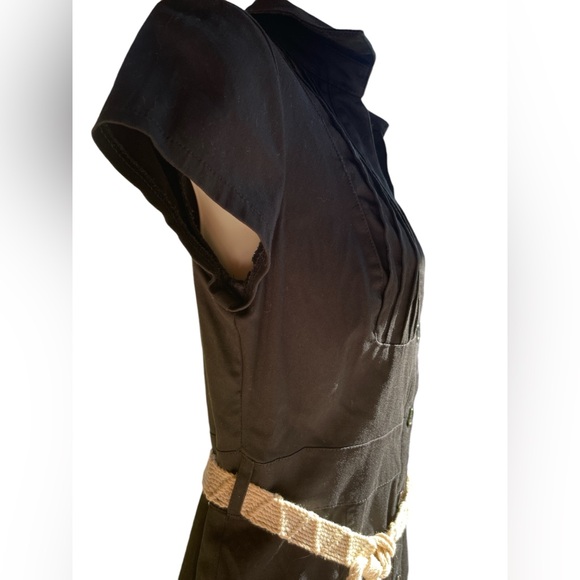 Charlotte Russe Stretchy Black Button Up Dress Medium With Collar GUC - Picture 6 of 11